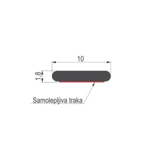 FLAH 10×1,8 profil 3m AL zlato