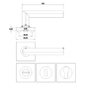 KV kvaka+roz.wc 70008 INOX EN