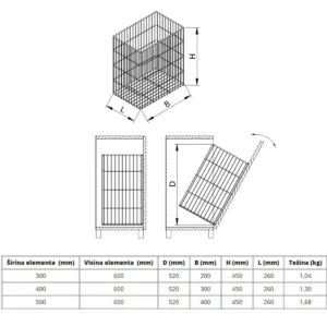 OŽE žič.korpa za veš 300/M MO