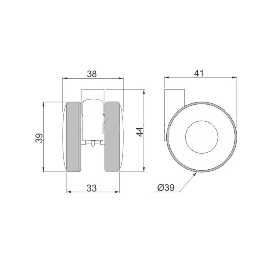 OT R ABS toč.siva guma fi40