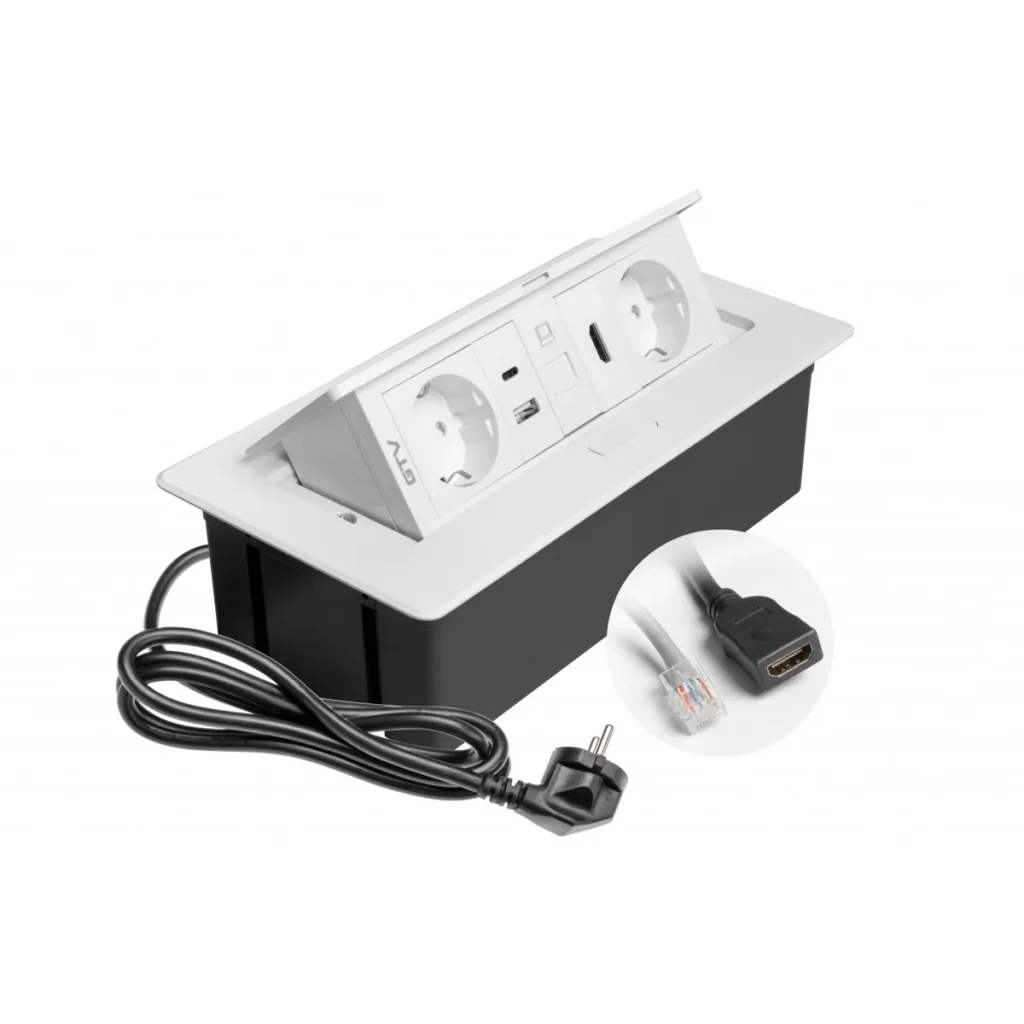 OU utič.MULTISOFT 2x,HDMI bela