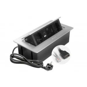 OU utič.MULTISOFT 2x,HDMI siva