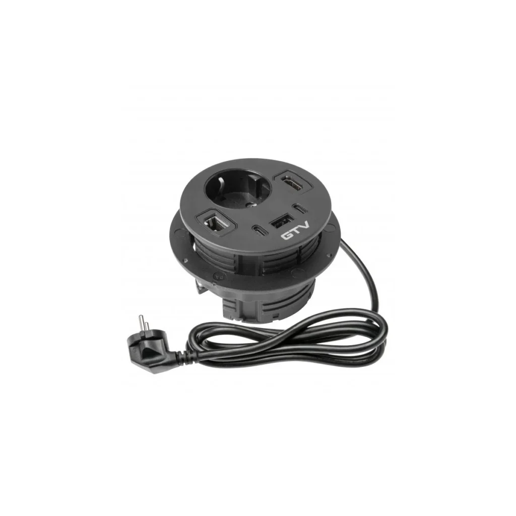 OU utič.RONDO 1xšuko crna GTV