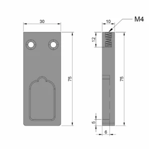 WI bočni nosač gard. šipke CRNA