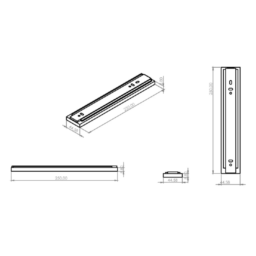 OKL T klizač 250 hrom DTC