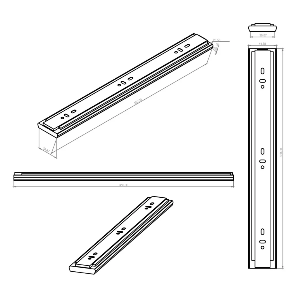 OKL T klizač 350 hrom DTC
