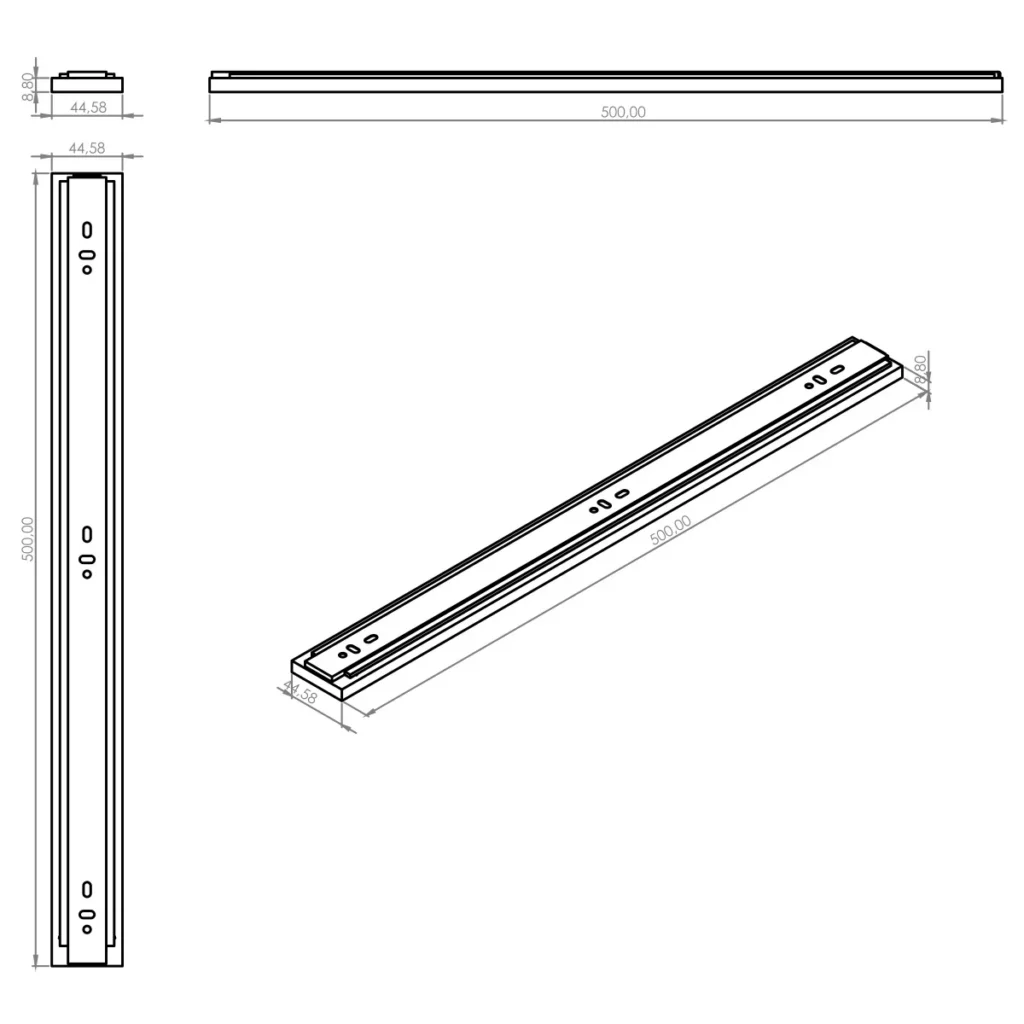 OKL T klizač 500 hrom DTC