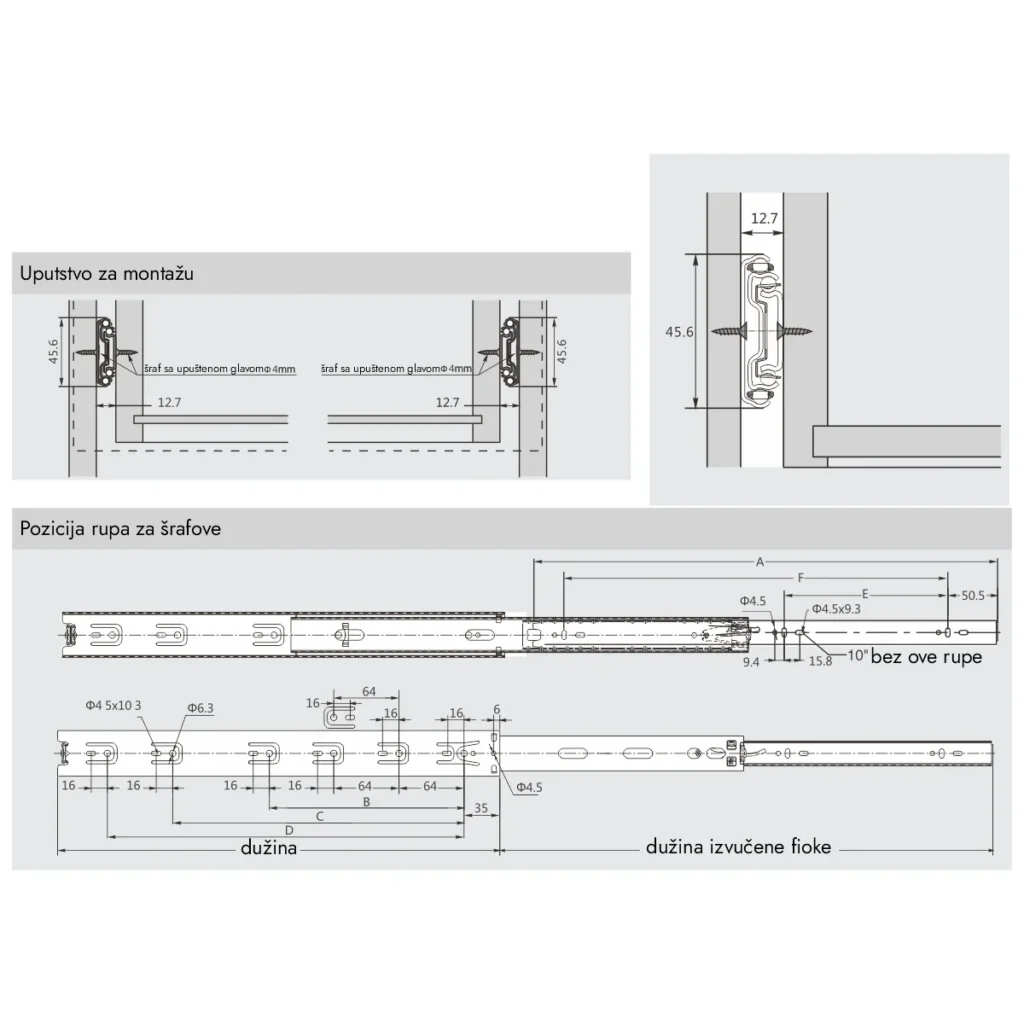 OKL T klizač 500 crni DTC