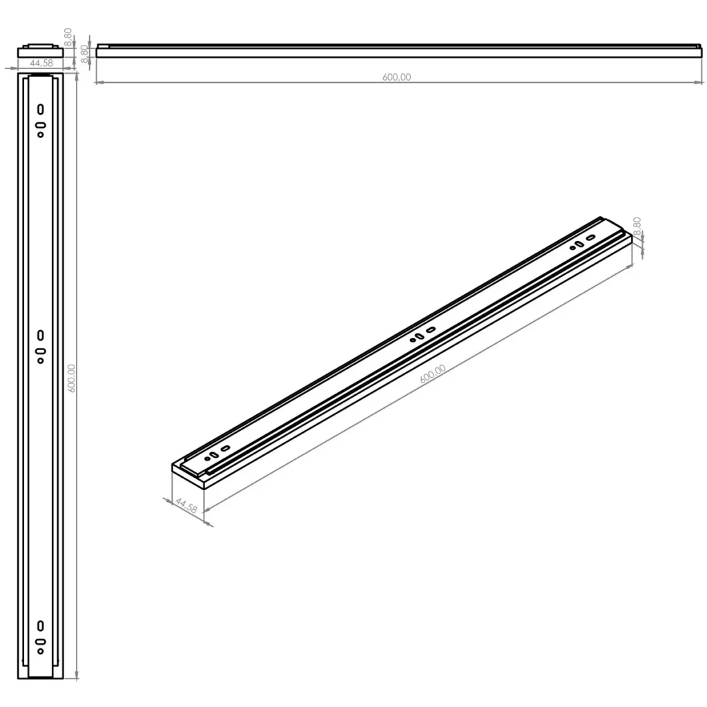 OKL T klizač 600 hrom DTC