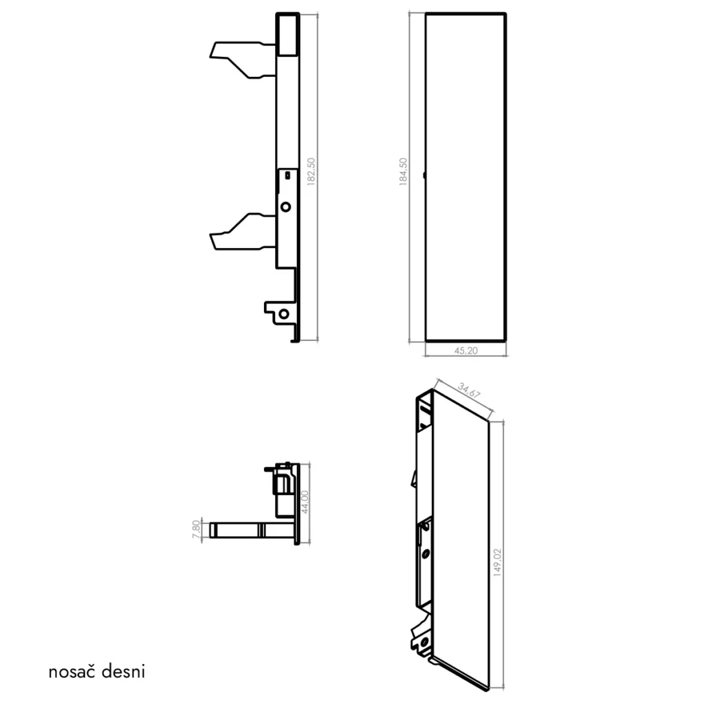 OKL E nosač skriv.fr.bel V DTC