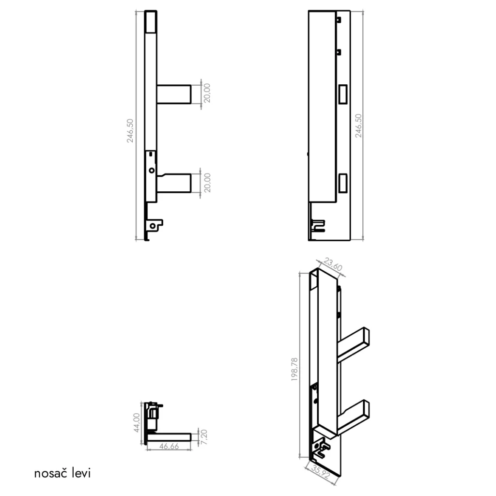 OKL E nosač skriv.fr.bel V+DTC