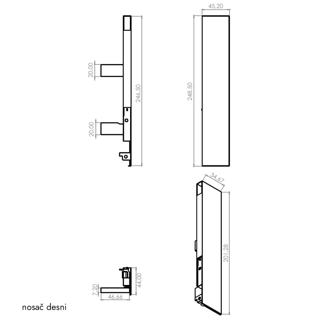 OKL E nosač skriv.fr.ant V+DTC