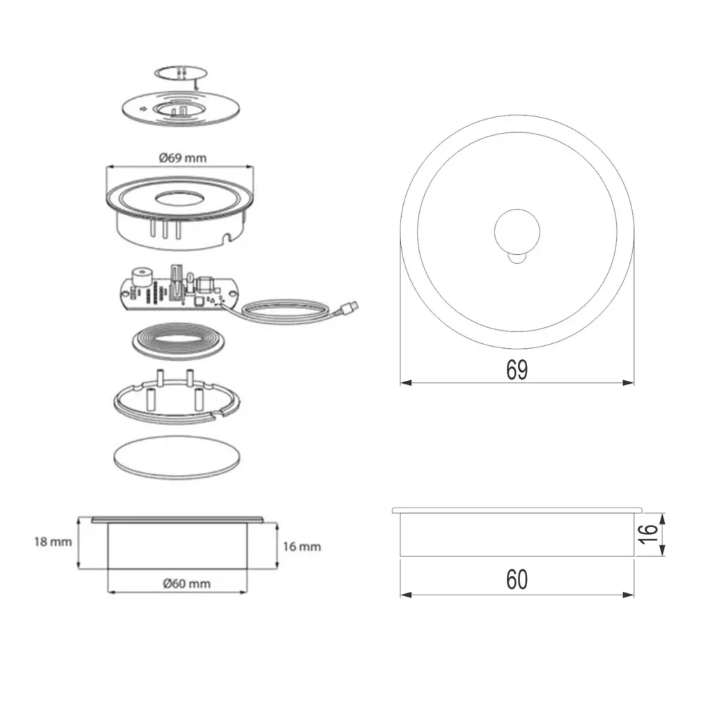 Rozetna punjač bežični/USB SI