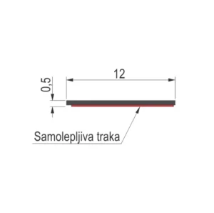 FLAH 12×0,5 profil 3m AL sjaj