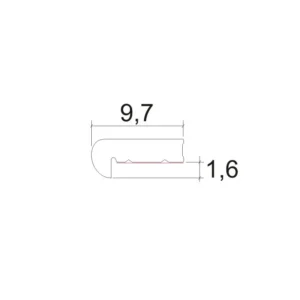 F-PVC profil za front/3m