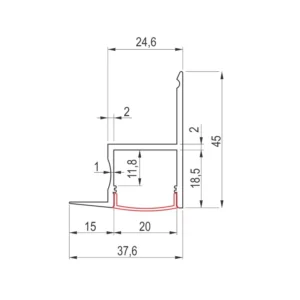 LED ZID al.profil sivi 3m EX