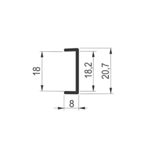 KP 48/18,2mm kant prof.AL SM