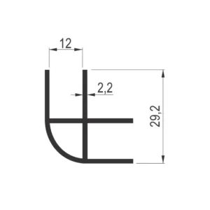CN PVC ugao 12cm alu.fol.INOX