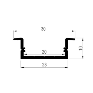 LED U 2810 ugradni profil za LED traku 2m