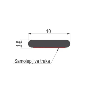 FLAH 10×1,8 profil 3m AL inox
