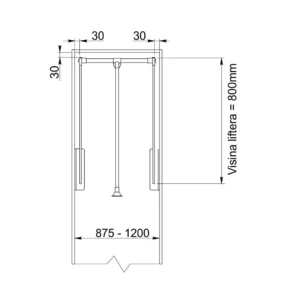 UP lifter 87,5-120cm beli GTV