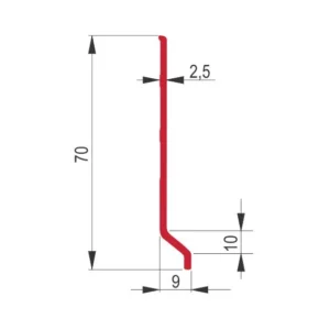 CP PP-8600 PVC cokla crvena 2m