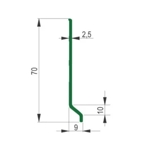 CP PP-8600 PVC cokla zelena 2m