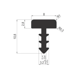 VP T 8mm profil AL SB
