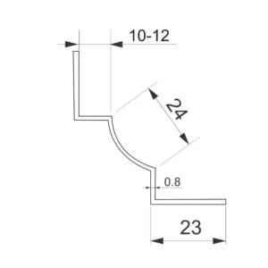 KG INOX unut.ugao H=12mm SB