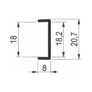 KP 48/18,2mm kant prof.AL SB