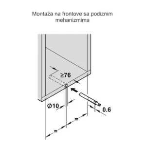 Tip-On potisni mehanizam 76mm BLUM