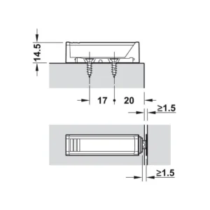 Tip-On kućište za mehanizam 50mm