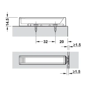 Tip-On kućište za mehanizam 76mm