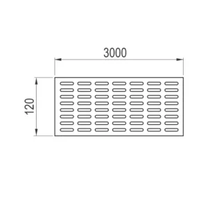 VEN v.rešetka AL s=120mm L=3m