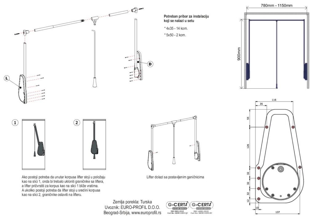 UPP lifter 78-115/15kg siva