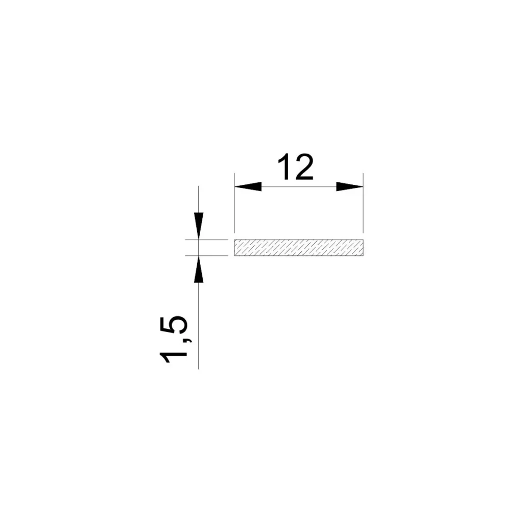 Al profil – 12×1,5mm L=1m