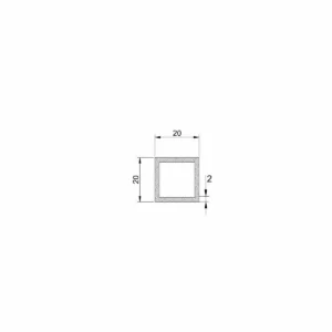 Al profil K 20x20x2,0mm sirovi