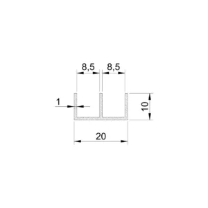 Al profil Š 20x10x1,0mm AL SM