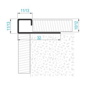 KG INOX kocka ger profili za keramiku