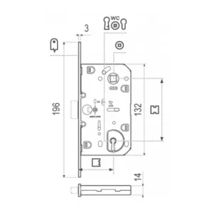 KV magnetna brava Mediana Polaris XT WC CRNA