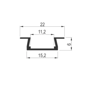 LED U 2206 ugradni profil 2m AL BELI
