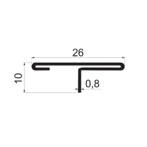 LIN INOX T profil 26mm SB