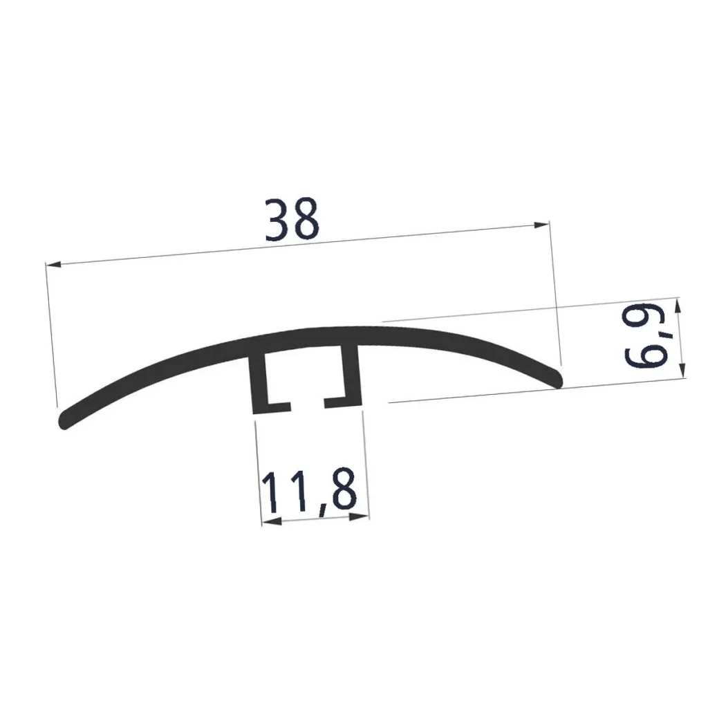 LIN YP-38 prelazni profil R126 L= 2.70m PVC