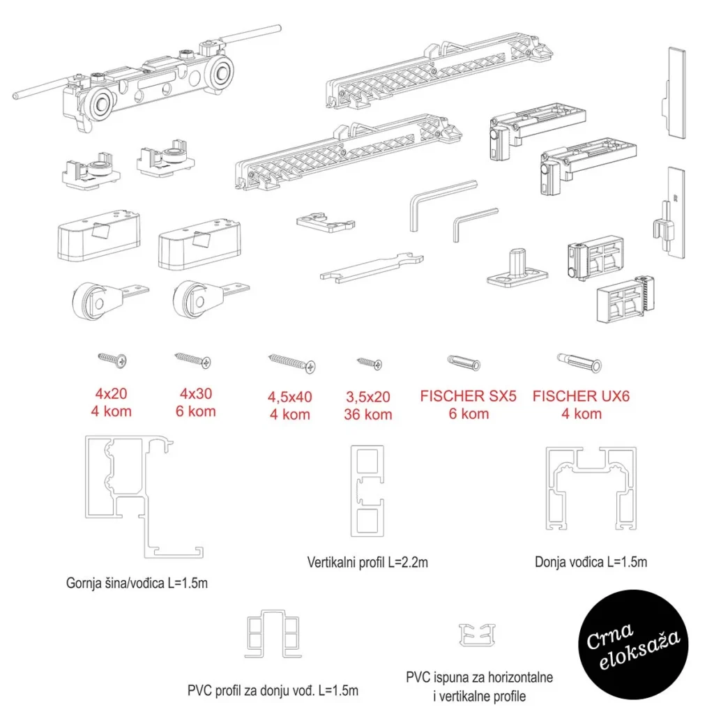 Magic 2 Frame kit 1.5×2.2m Crna
