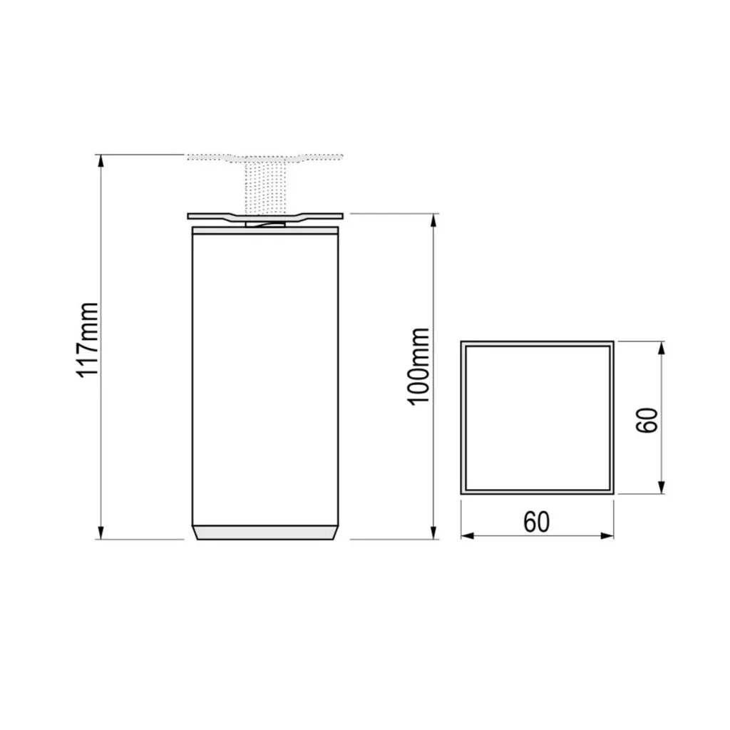 ON D Noga 60×60 CF 10cm AL SM