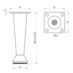 ON K Noga M10 10cm sjaj MT