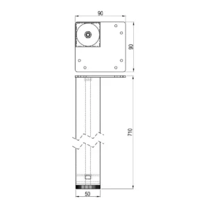 ON STO Noga 50x50x710 bela KAP