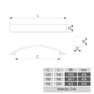 ORN N 128 ruč.K801 inox MT