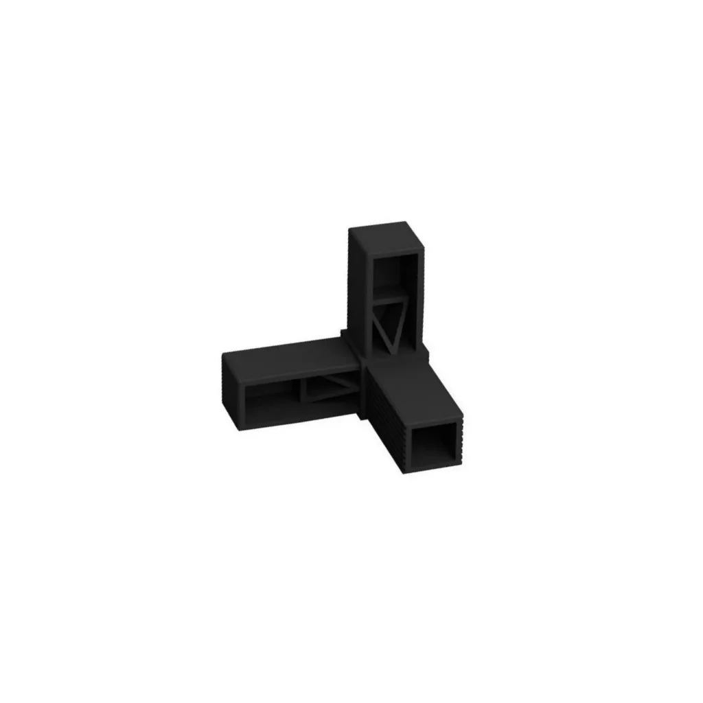 QB PVC ugao 3 kraka CRNA