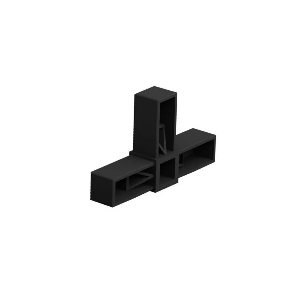 QB PVC ugao 3 kraka T CRNA